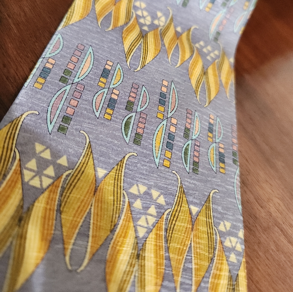Daniel De‎ Fasson SILK Tie Lavender Sherbert Salmon Aqua Green Cream